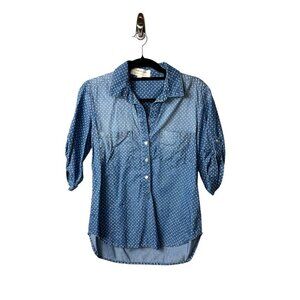 Cloth & stone star print‎ roll tab sleeve top women’s small